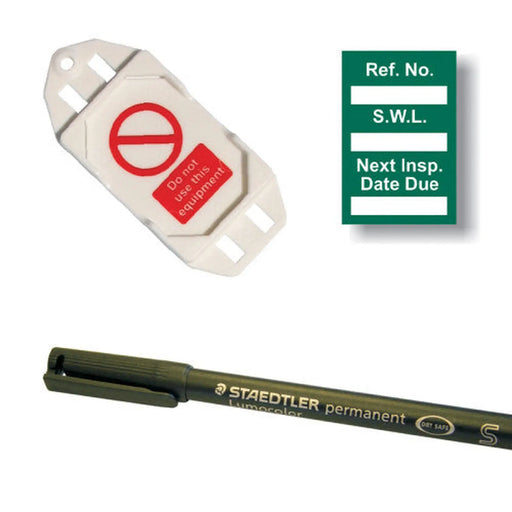 Centurion 'Safe Working Load' Mini Tag Insert Kit, Green