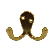 Centurion 70mm Die Cast Double Robe Hook - Brass - Pack of 20