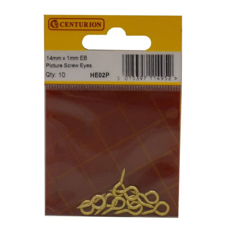 Centurion 14mm x 1mm EB Picture Screw Eyes (Pack of 10) - Pack of 5