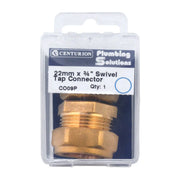 Centurion 22mm x 3/4" BSP Compression Straight Tap Connector - Pack of 5