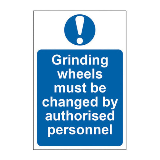 Centurion Grinding wheels must be changed by authorised personnel - Self Adhesive PP (200 x 300mm) - Min Order 2