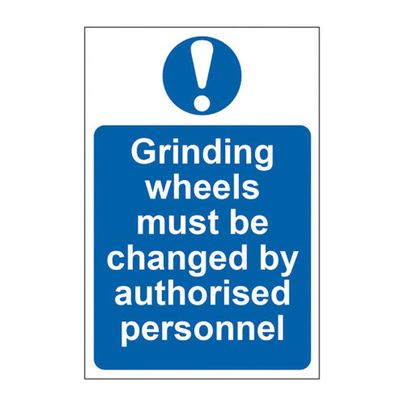 Centurion Grinding wheels must be changed by authorised personnel - Self Adhesive PP (200 x 300mm) - Min Order 2