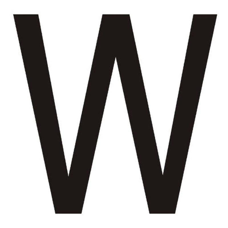 Centurion Character 'W' - Black Vinyl - 75mm - Pack of 10 - Min Order 2