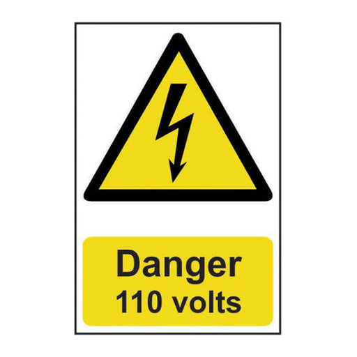 Centurion Danger 110 volts - Self Adhesive PP (200 x 300mm) - Min Order 2