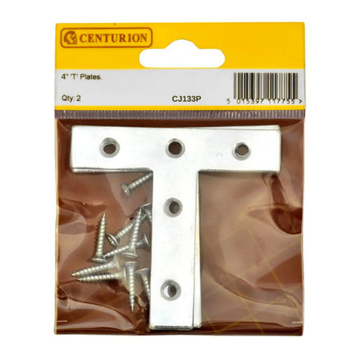 Centurion 100mm (4") ZP Tee Plate (Pack of 2) - Pack of 5