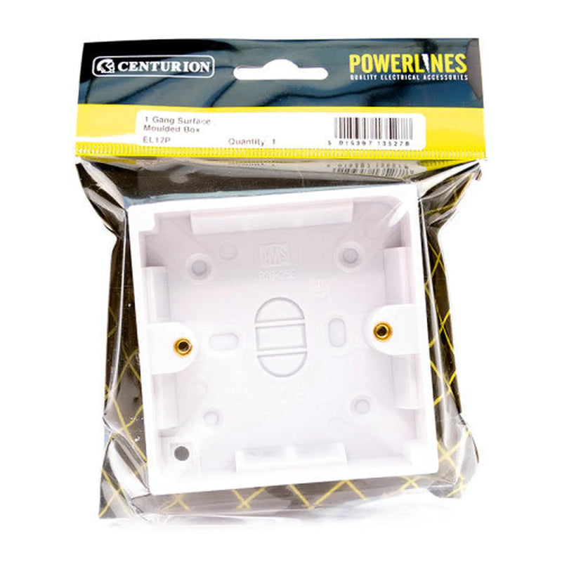 Centurion 1 Gang  Surface Mounted Box, 25mm Deep - Pack of 5