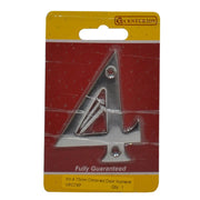 Centurion No.4 Chromed Door Numbers and Letters, 75mm - Pack of 5