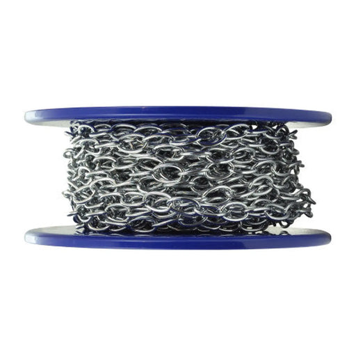 Centurion Solid Brass Oval Link Chain, Chrome Plated, 10mm x 1.6mm, 10m Reel