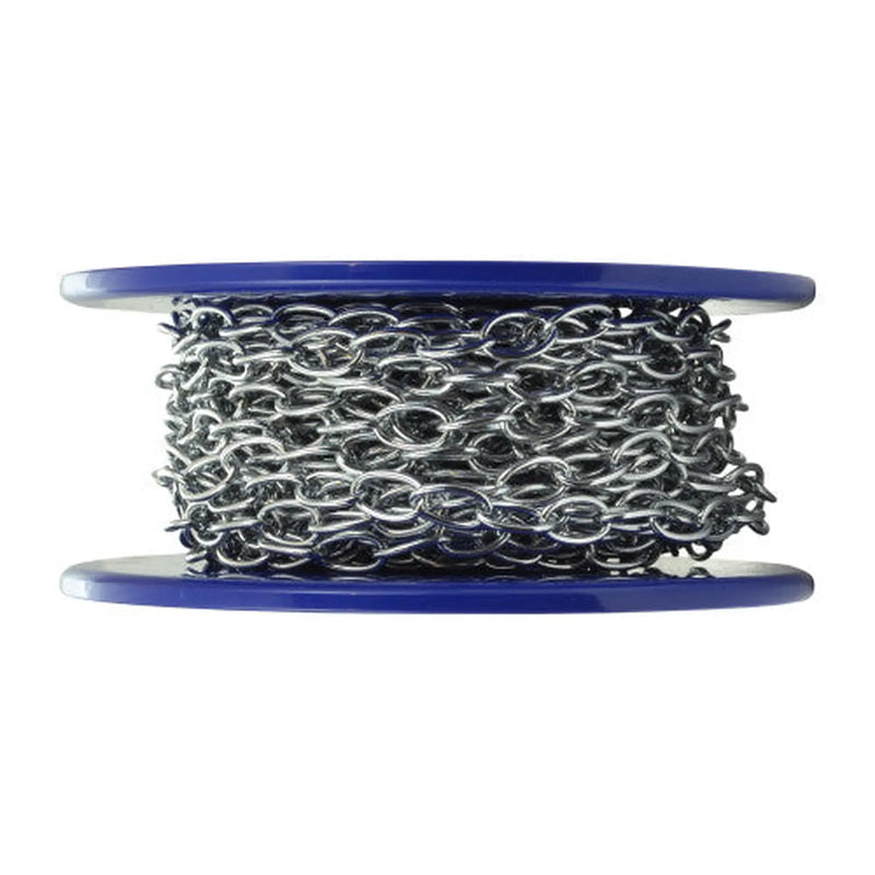Centurion Solid Brass Oval Link Chain, Chrome Plated, 10mm x 1.6mm, 10m Reel