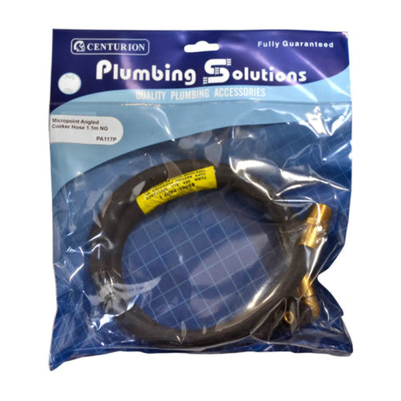 Centurion 1.1m NG Micropoint Angled Cooker Hose - Pack of 3