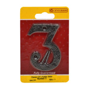 Centurion No.3 Door Numerals, Black, 75mm - Pack of 5