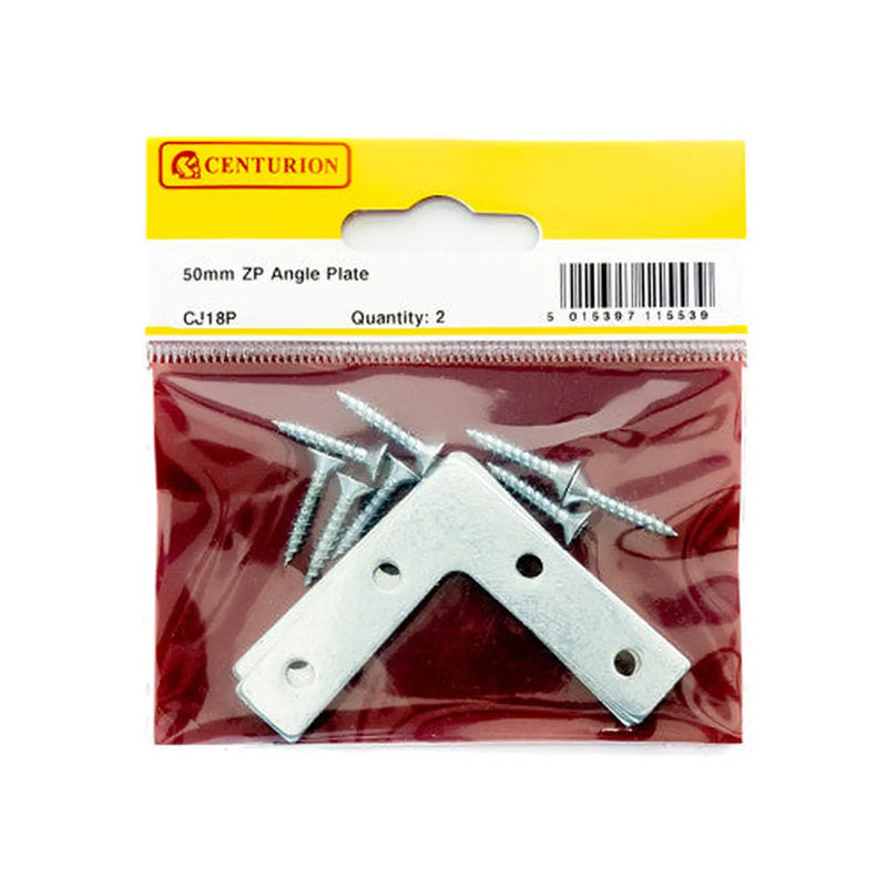 Centurion 50mm ZP Angle Plate (Pack of 2) - Pack of 5