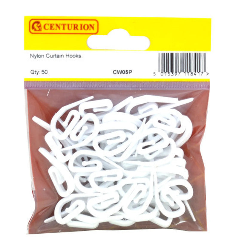 Centurion Nylon Curtain Hooks (Pack of 50) - Pack of 5