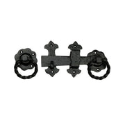 Centurion Fleur De Lys Twist Handle Gate Latch, Black, 125mm - Pack of 2