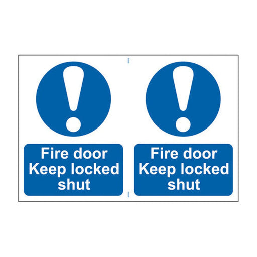 Centurion Fire door Keep locked shut - Self Adhesive PP (300 x 200mm) - Min Order 2