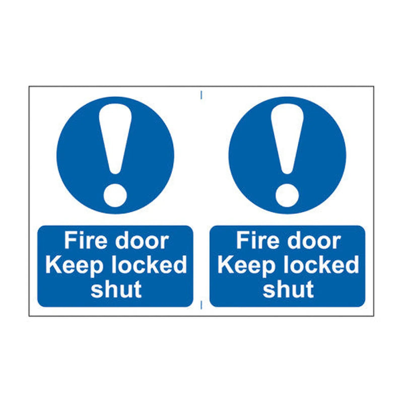 Centurion Fire door Keep locked shut - Self Adhesive PP (300 x 200mm) - Min Order 2