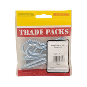 Centurion Steel Screw Hooks - Zinc Plated - 80mm x 12mm - (8 PK) - Pack of 5