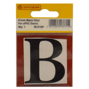 Centurion 51mm Black Traditional Oldstyle Font Vinyl Letter B - Pack of 5