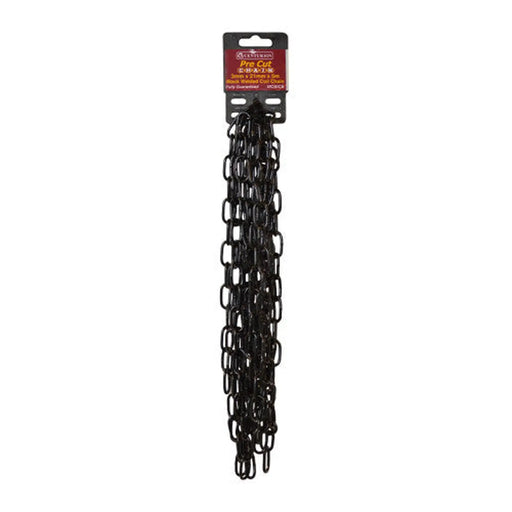 Centurion Steel Welded Straight Link Pre Cut Chain, Black, 3mm x 21mm x 5m - Min Order 2