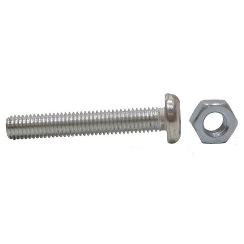 Centurion M8 x 50mm Machine Screws & Nuts - Zinc Plated - (100)