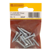 Centurion 1" x 10 ZP Cross Recessed Hardened Twin Thread Woodscrews with - Pack of 5