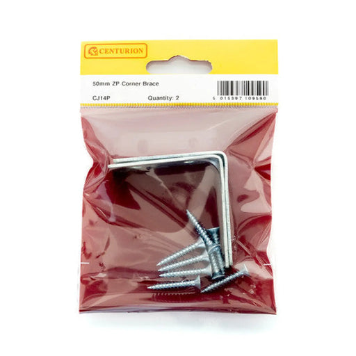 Centurion 50mm ZP Corner Brace (Pack of 2) - Pack of 5