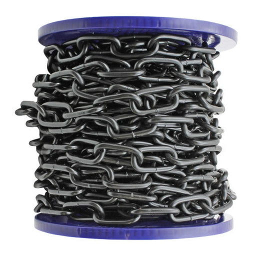 Centurion Steel Welded Straight Link Chain, Black, 6mm x 33mm x 15m