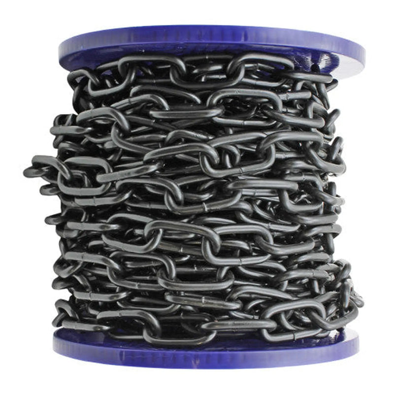 Centurion Steel Welded Straight Link Chain, Black, 6mm x 33mm x 15m