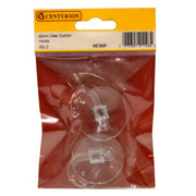 Centurion 40mm Clear Plastic Suction Hook (Pack of 2) - Pack of 5