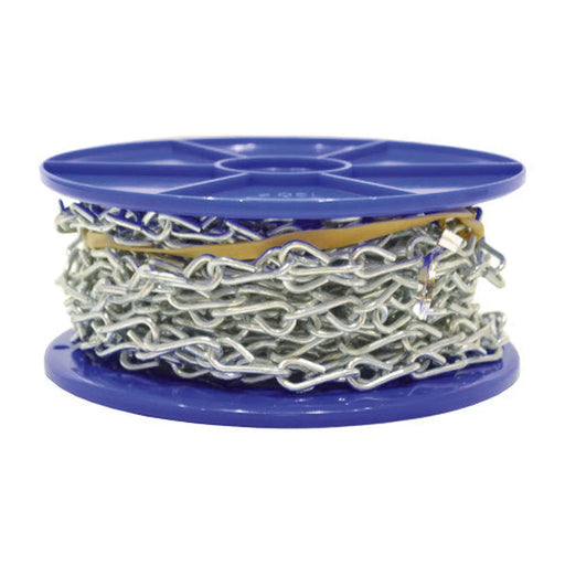 Centurion Steel Single Link Jack Chain, Zinc Plated, 2mm x 22mm, 10m Reel