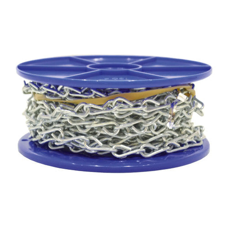 Centurion Steel Single Link Jack Chain, Zinc Plated, 2mm x 22mm, 10m Reel