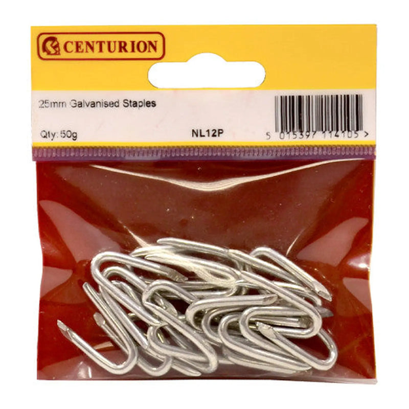 Centurion 25mm Galv Staples - Pack of 5