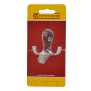Centurion 75mm Solid Brass Double Robe Hook - Chrome Plated - Pack Qty 1 - Pack of 5