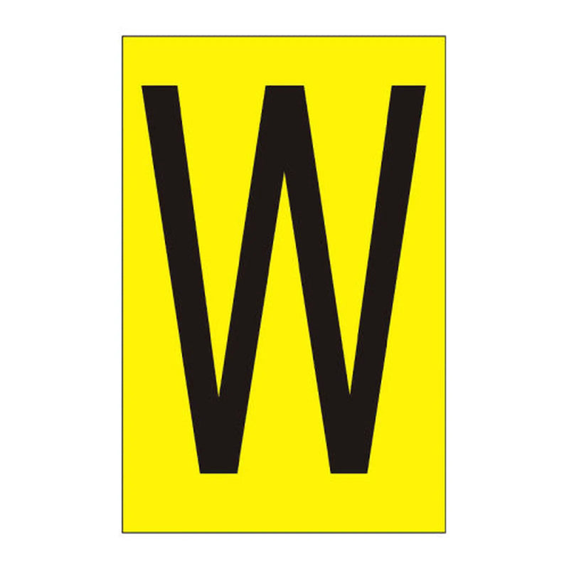 Centurion Character 'W' - Yellow Vinyl - 50mm - Pack of 10 - Min Order 2