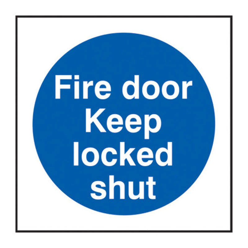 Centurion Fire Door Keep Locked Shut' Labels, Self-Adhesive Vinyl, (100mm x 100mm) (Roll of 100)