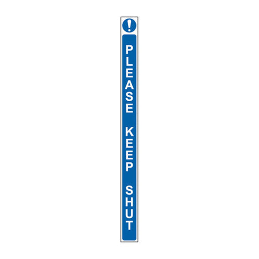Centurion ‘Please Keep Shut’ Sign, Self-Adhesive Vinyl Door Strip (34mm x 450mm) - Min Order 2