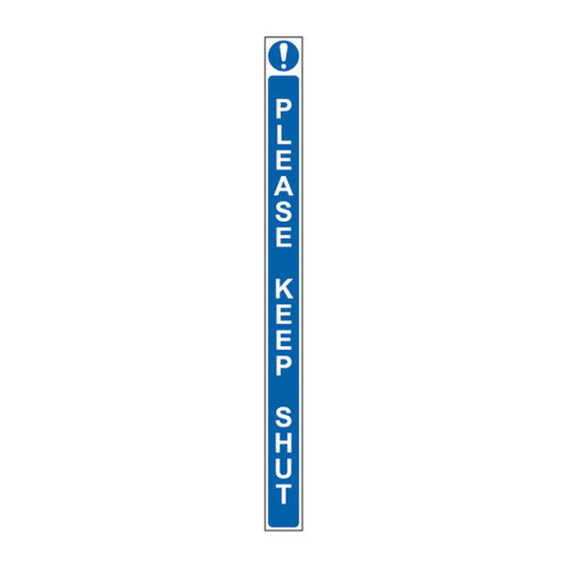 Centurion ‘Please Keep Shut’ Sign, Self-Adhesive Vinyl Door Strip (34mm x 450mm) - Min Order 2