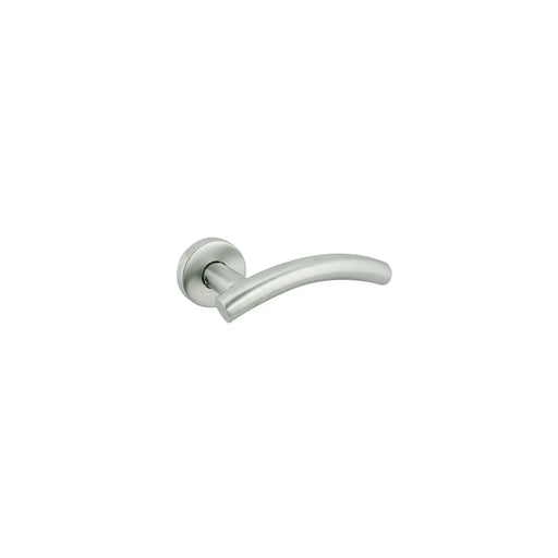 Lever on Round Rose - Satin Stainless