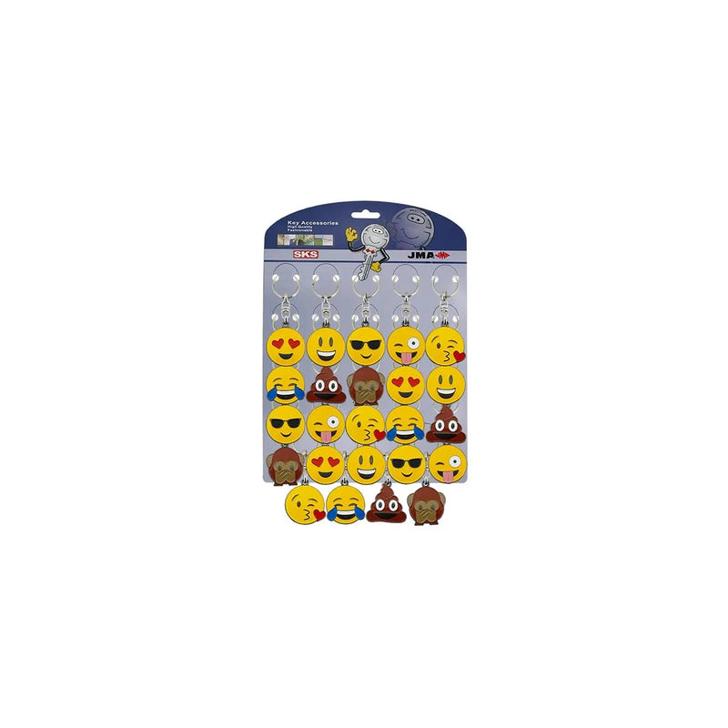 Emoji Key Rings - Card of 24 (CA250)