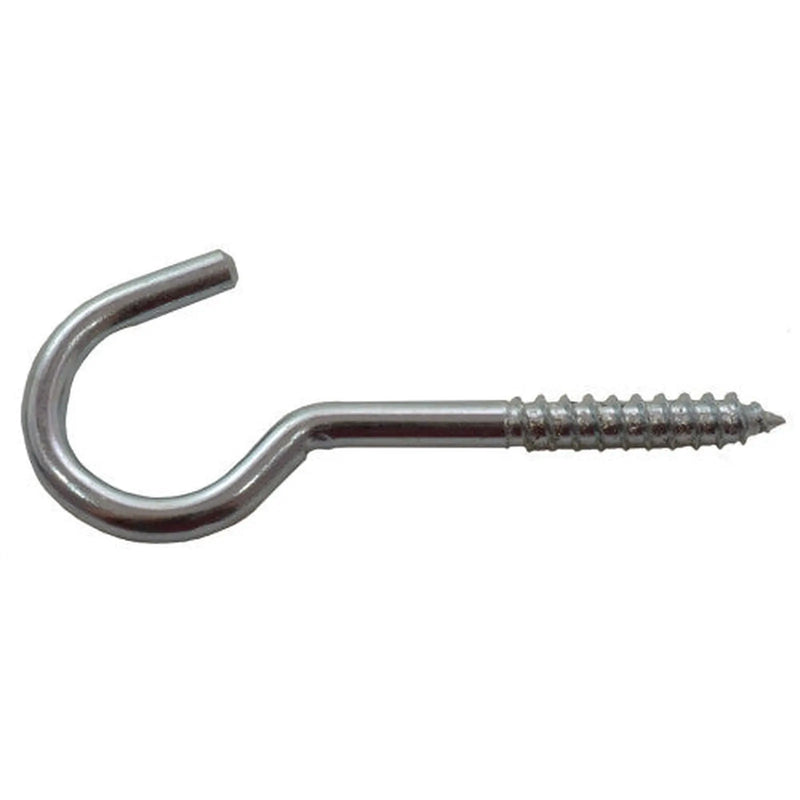 Centurion Steel Screw Hooks - Zinc Plated - 80mm x 12mm - Pack of 100