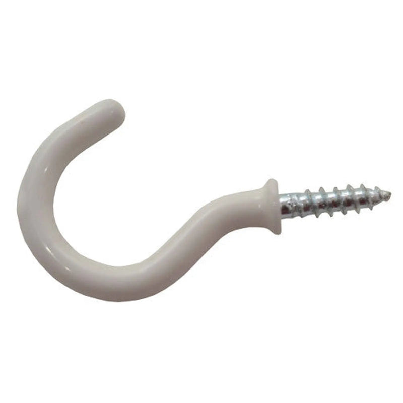 Centurion 32mm White PVC Shouldered Cup Hooks - Pack of 100