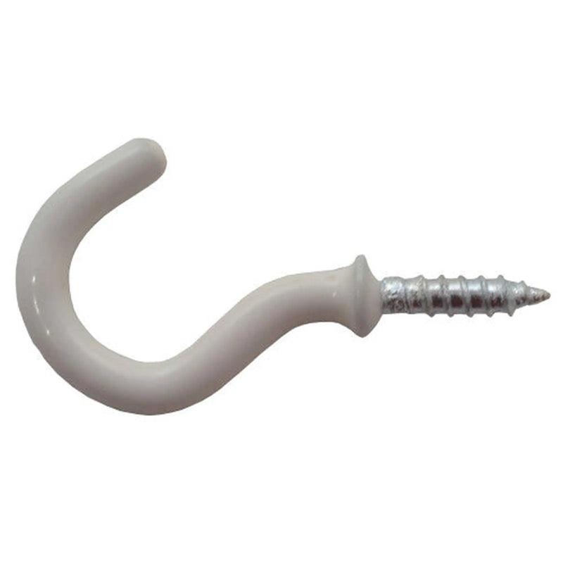Centurion 25mm White PVC Shouldered Cup Hooks - Pack of 100