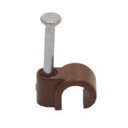 Centurion Cable Clips - Brown Round - 7mm -CC13L - Pack of 100