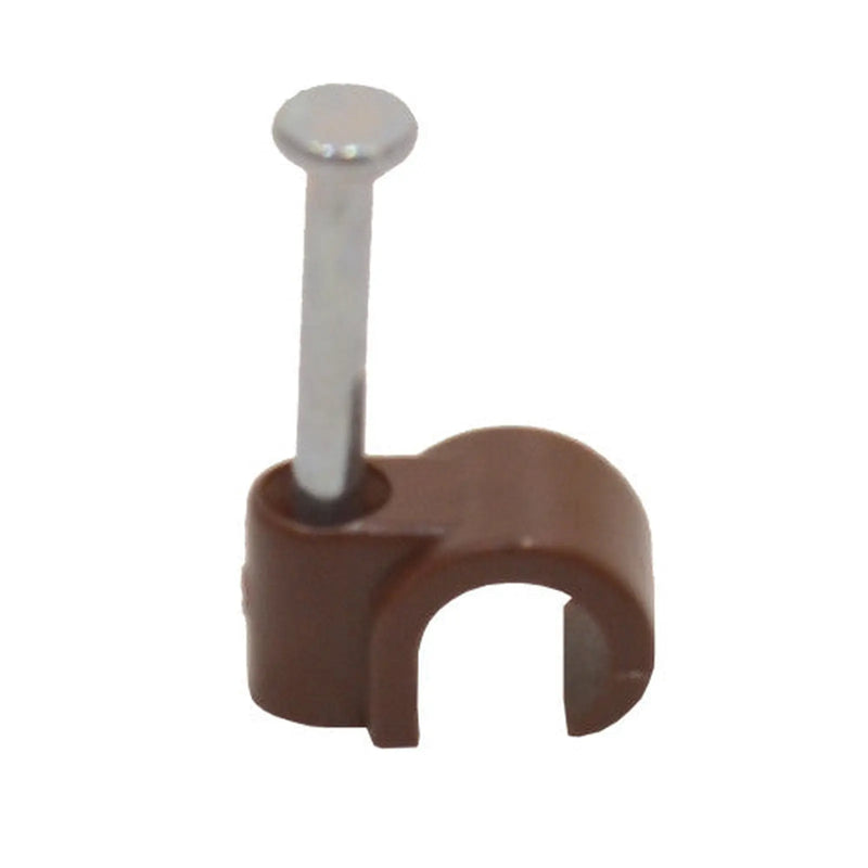 Centurion Cable Clips - Brown Round - 7mm -CC13L - Pack of 100