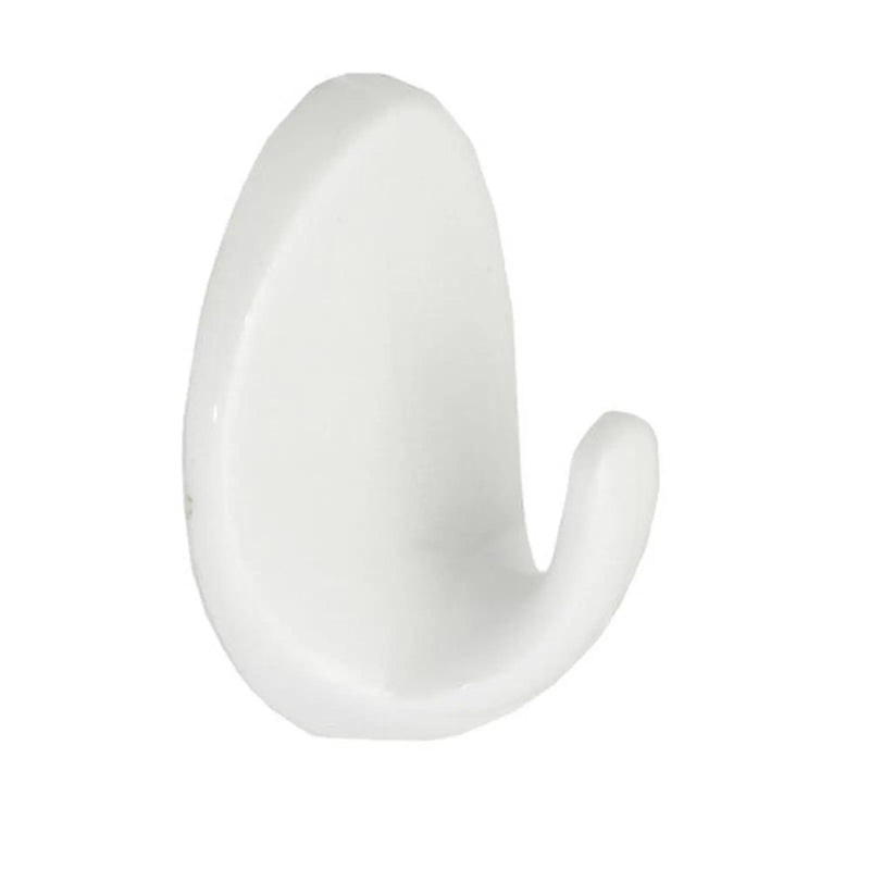 Centurion 38mm White Plastic Self Adhesive Oval Hook - Pack of 50