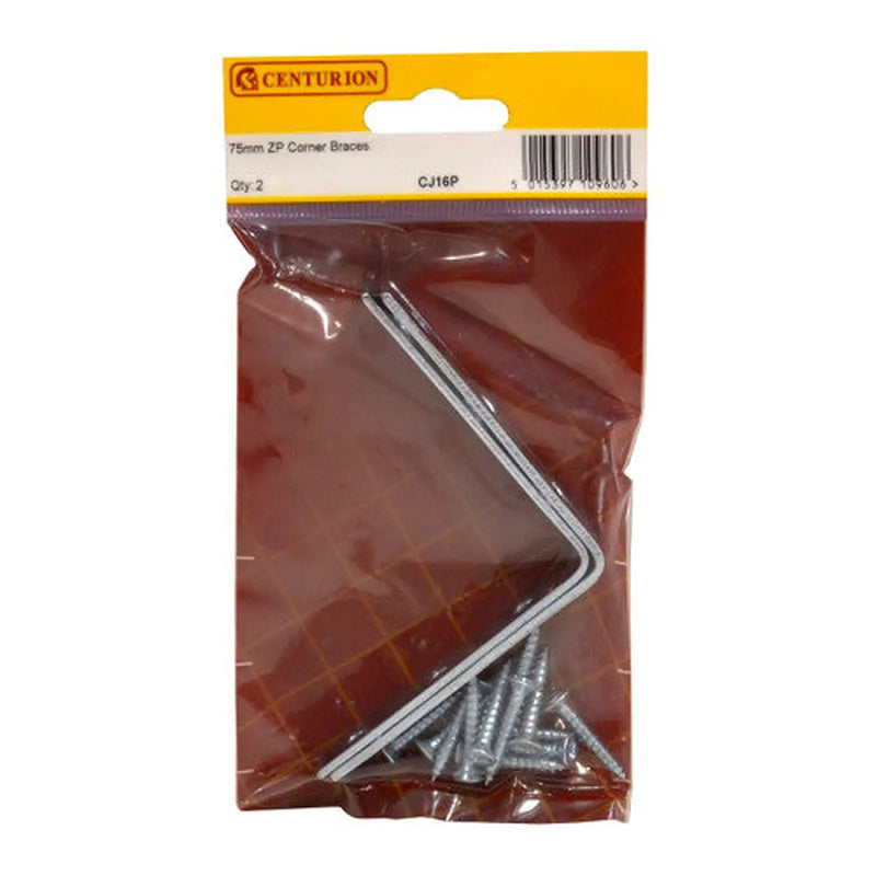 Centurion 75mm ZP Corner Brace (Pack of 2) - Pack of 5