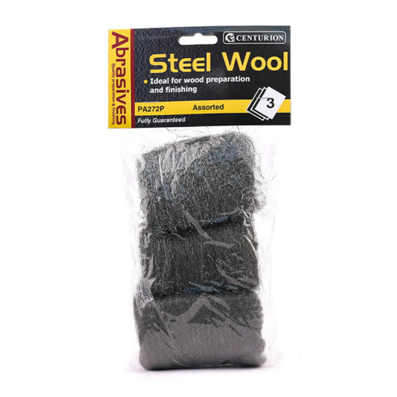 Centurion Abrasives Steel Wire Wool, Assorted (Pack of 3) - Pack of 5