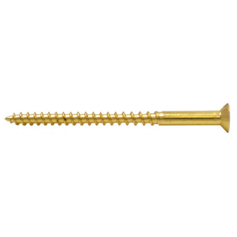 Centurion 2 1/2" x 8 Slotted Brass Woodscrew - Countersunk Head - (200)