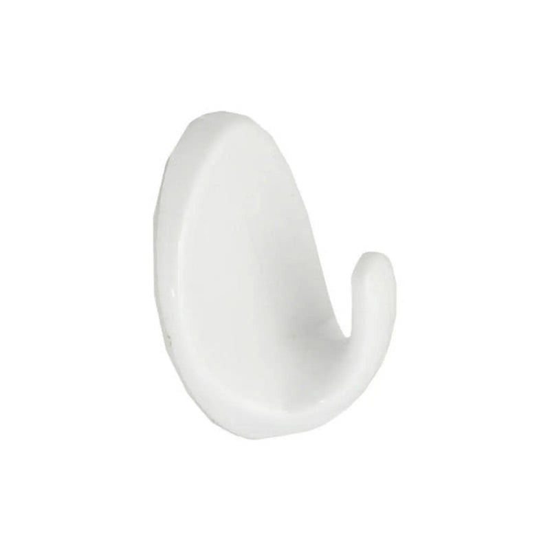 Centurion 58mm White Plastic Self Adhesive Oval Hook - Pack of 50
