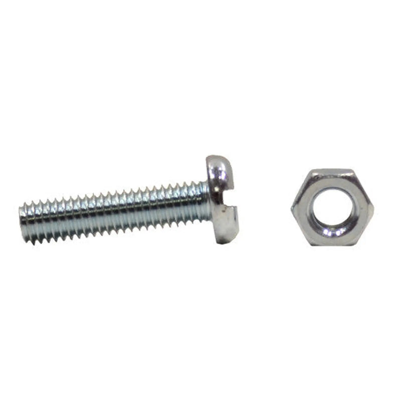 Centurion M6 x 25mm Machine Screws & Nuts - Zinc Plated - (100)